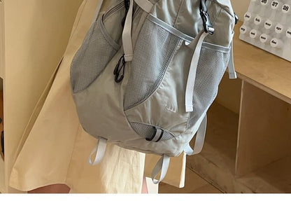 Mesh Star Panel Backpack Multi-Pocket Print