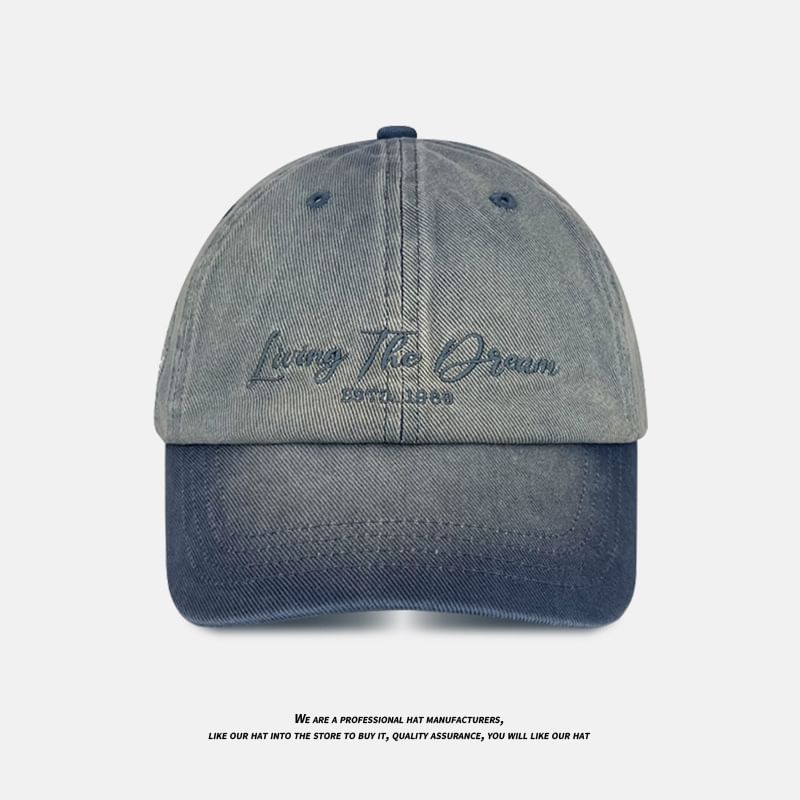 Denim Lettering Cap Embroidered Baseball