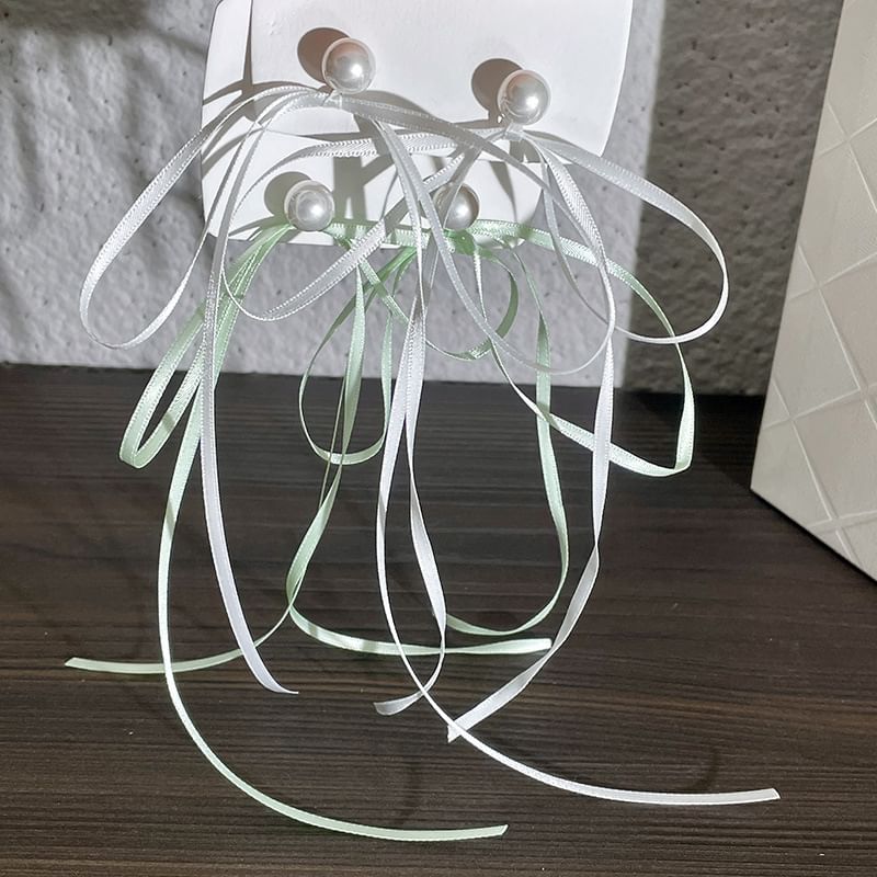 Earring Pearl Faux Bow