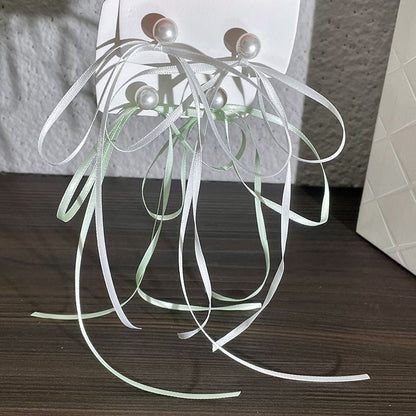 Earring Pearl Faux Bow