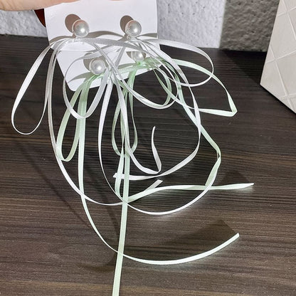 Earring Pearl Faux Bow