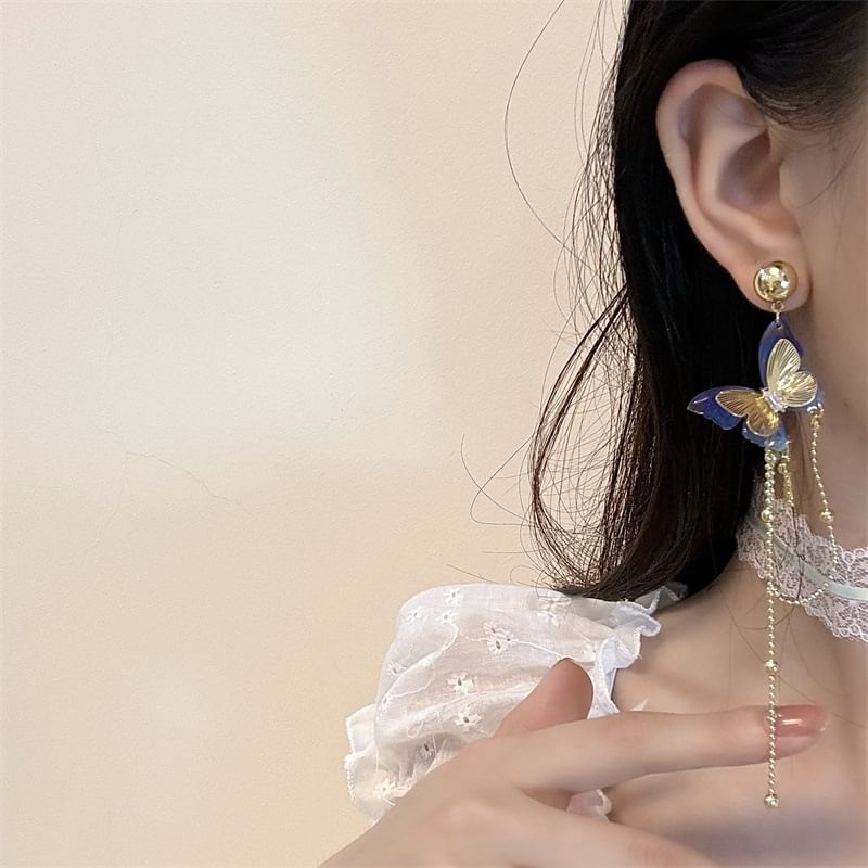 Earring / Choker Bow Cross Drop Lace Butterfly