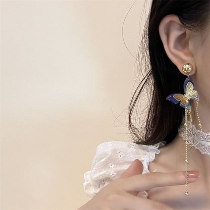Earring / Choker Bow Cross Drop Lace Butterfly