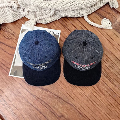 Corduroy Cap Embroidered Lettering