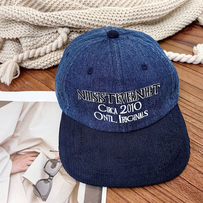 Corduroy Cap Embroidered Lettering