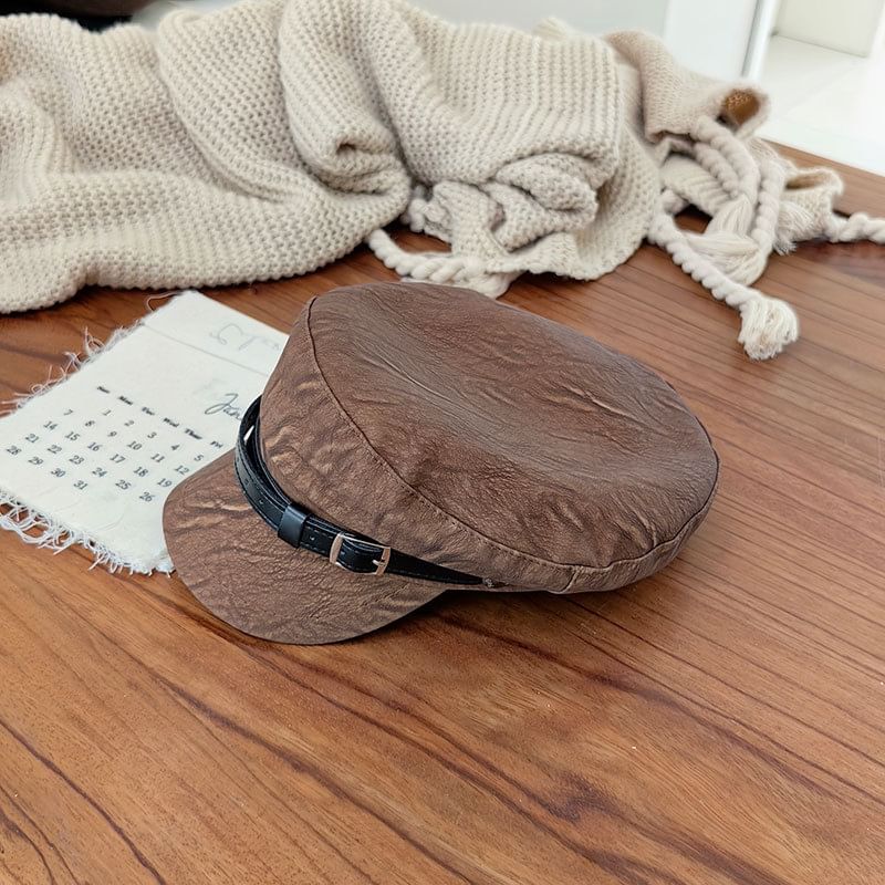 Belt Faux Cap Military Leather
