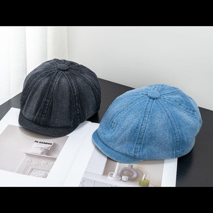 Brim Short Newsboy Denim Cap