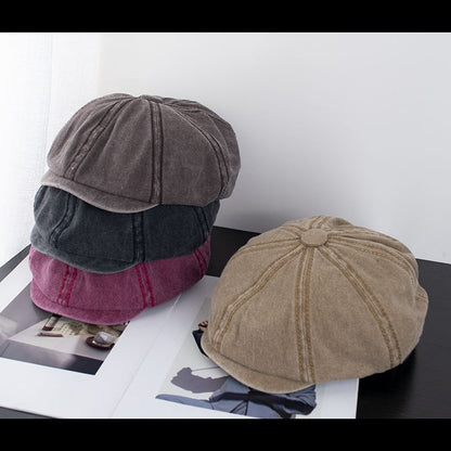 Vintage Cap Newsboy Washed Cotton