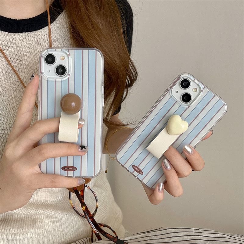 Finger Strap Striped Phone Case