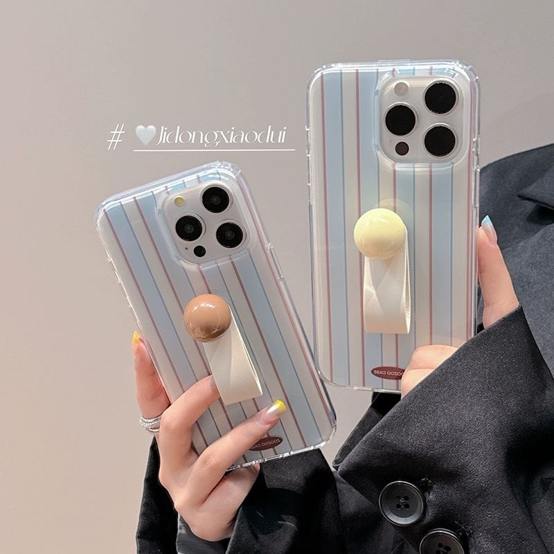 Finger Strap Striped Phone Case