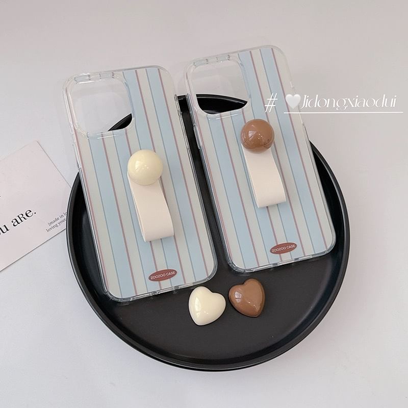 Finger Strap Striped Phone Case