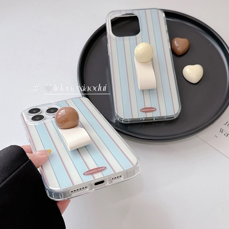 Finger Strap Striped Phone Case