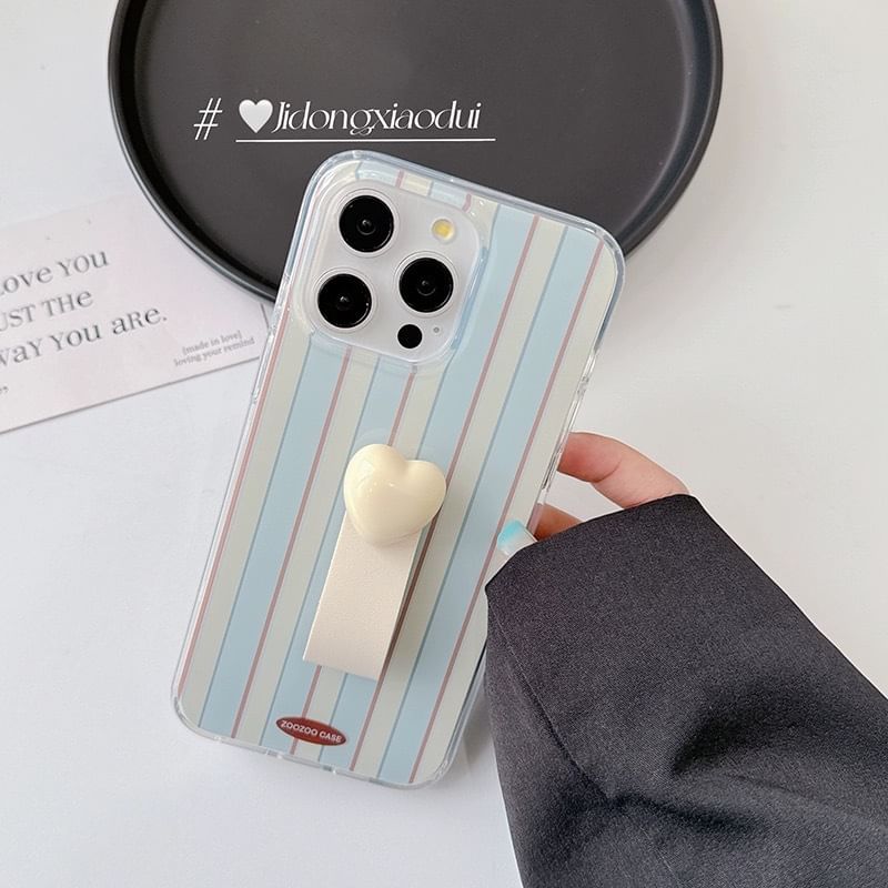 Finger Strap Striped Phone Case