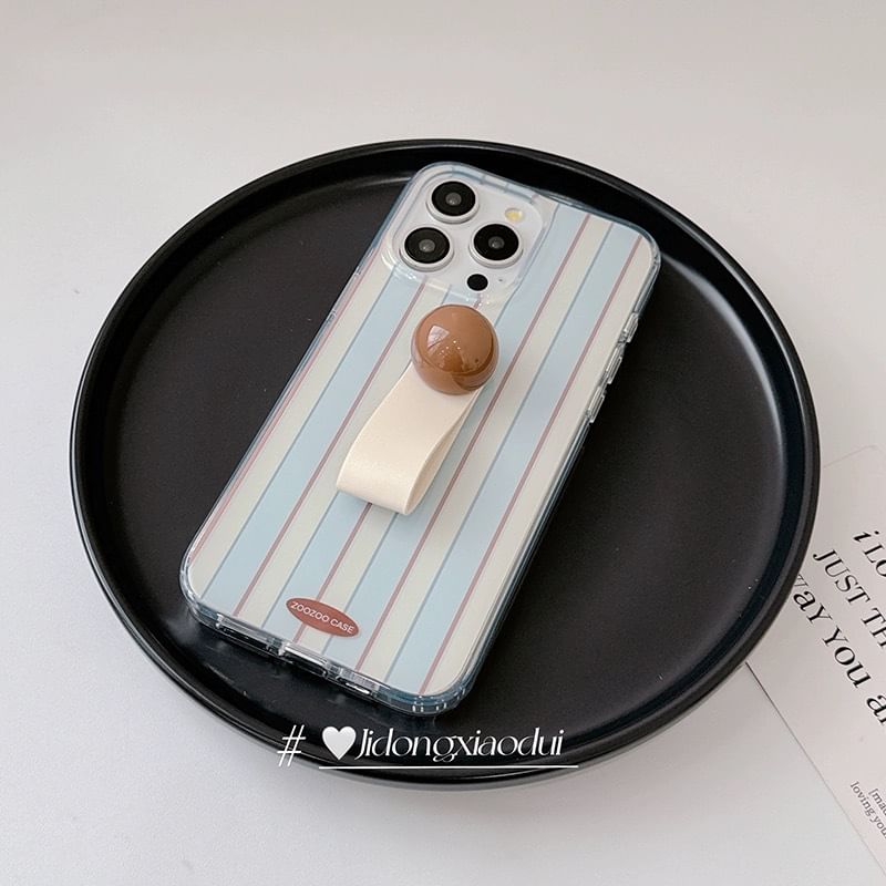 Finger Strap Striped Phone Case