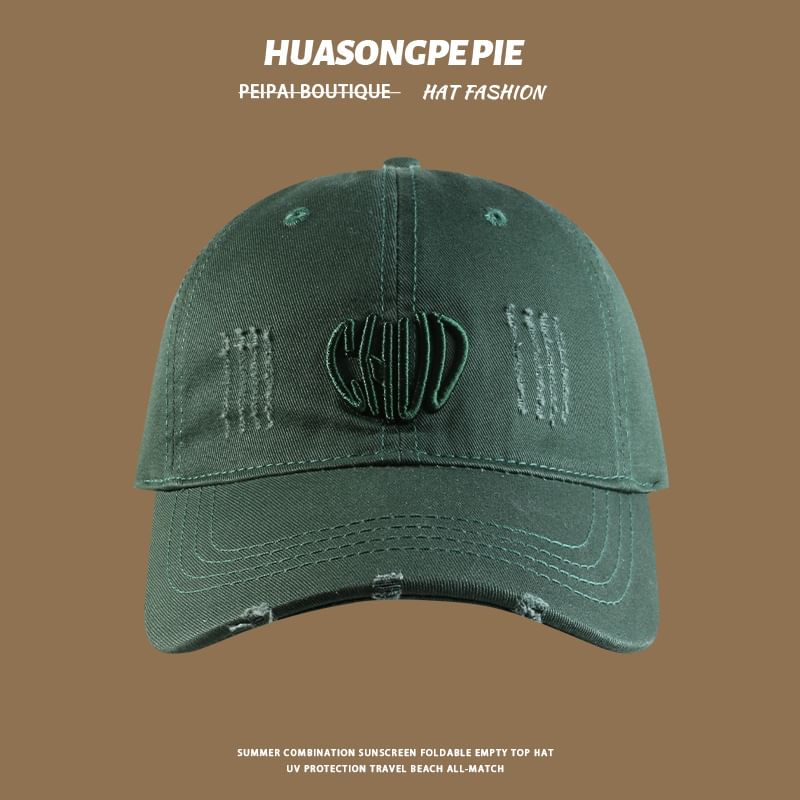 Cap Distressed Baseball Embroidered Letter