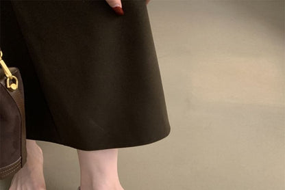 Sample Round Toe Faux Leather Flats