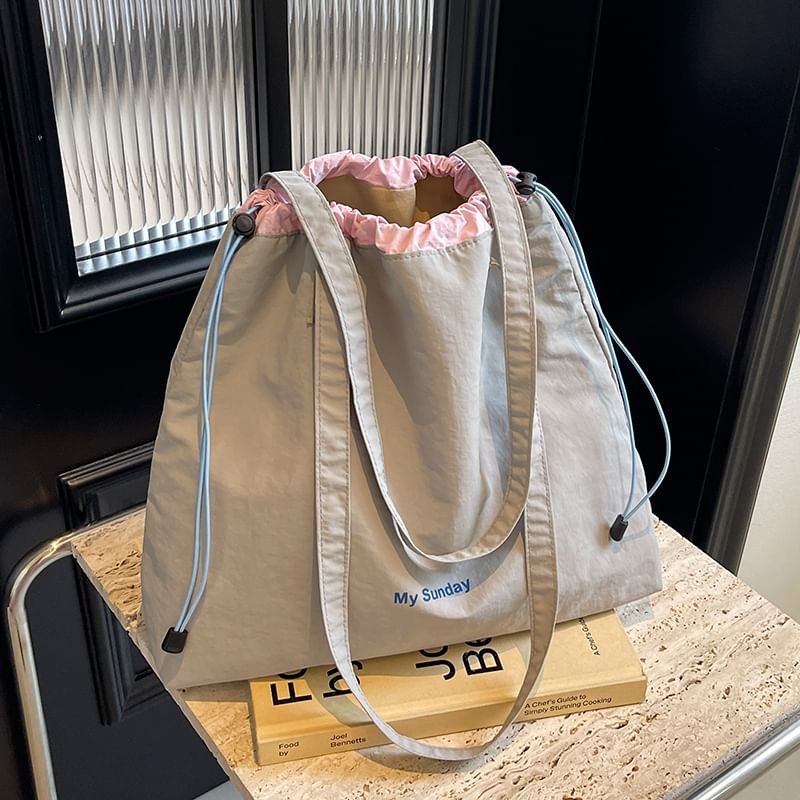 Lettering Canvas Bag Tote
