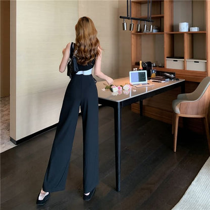 Tie-Up Pants Wide Leg Dress Plain High Waist