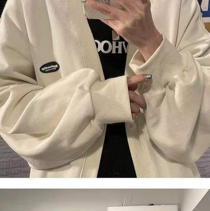 V-Neck Jacket Plain Button