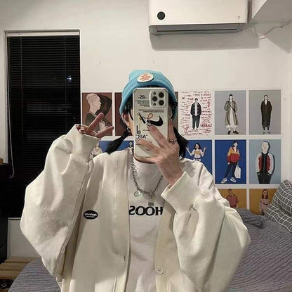 V-Neck Jacket Plain Button