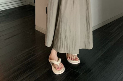 Maxi A-Line Skirt Elastic Waist Plain