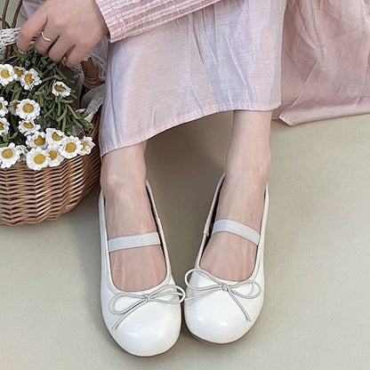 Wholesale SampleBow Chunky Heel Mary Jane Shoes