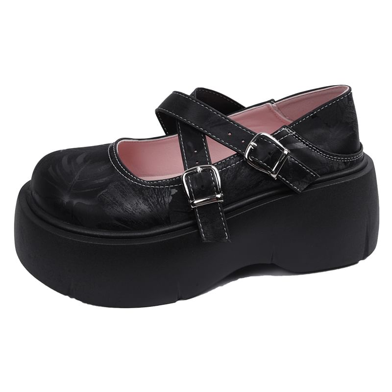 Mary Platform Jane Shoes Strap Cross
