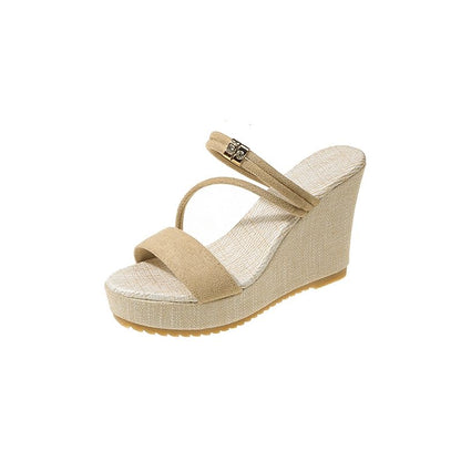 Platform Slide Wedge Sandals Strappy