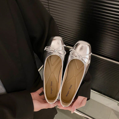 Square Toe Bow Flats