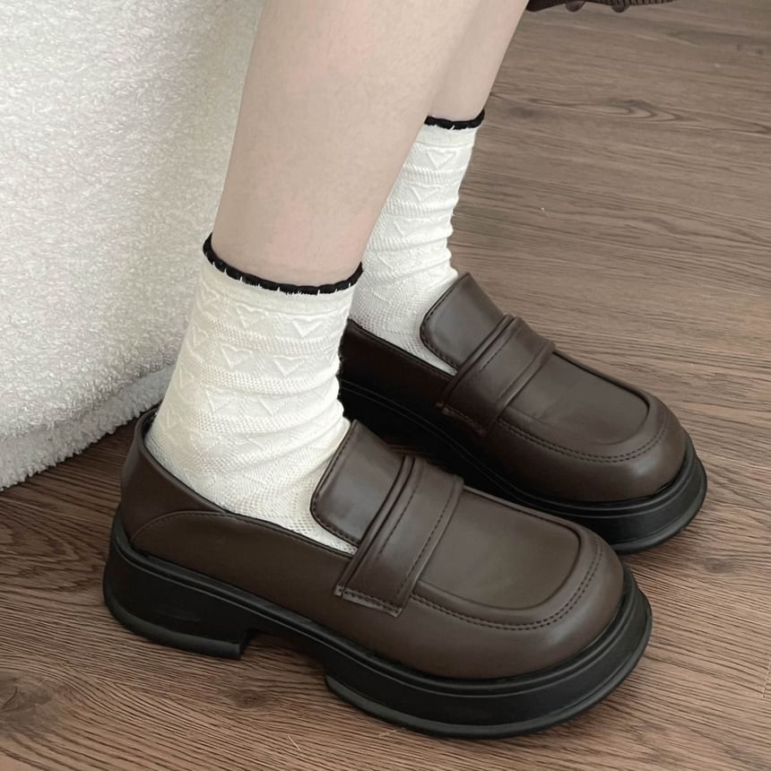 Heel Loafers Platform Chunky