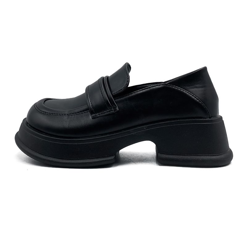 Heel Loafers Platform Chunky