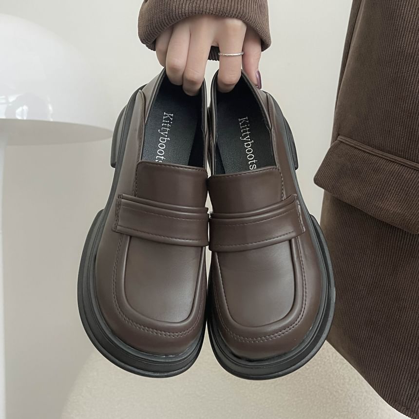 Heel Loafers Platform Chunky