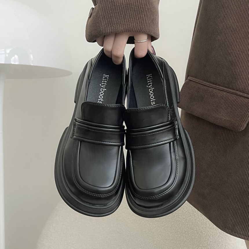 Heel Loafers Platform Chunky