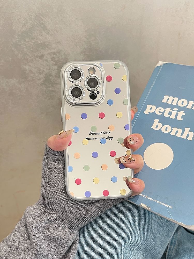 Polka Set Mirrored Case Phone Dot Strap /