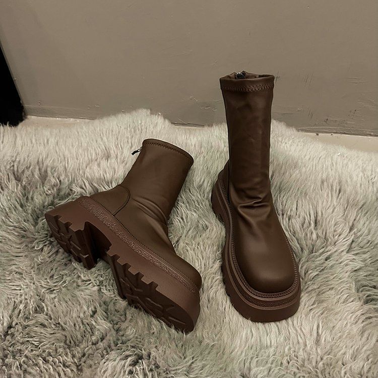 Boots Platform Sock Plain Short