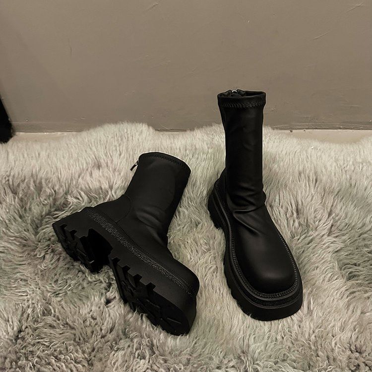 Boots Platform Sock Plain Short