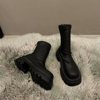 Boots Platform Sock Plain Short