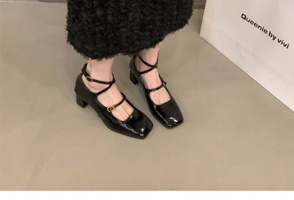 Sample Chunky Heel Square-Toe Mary Jane Shoes