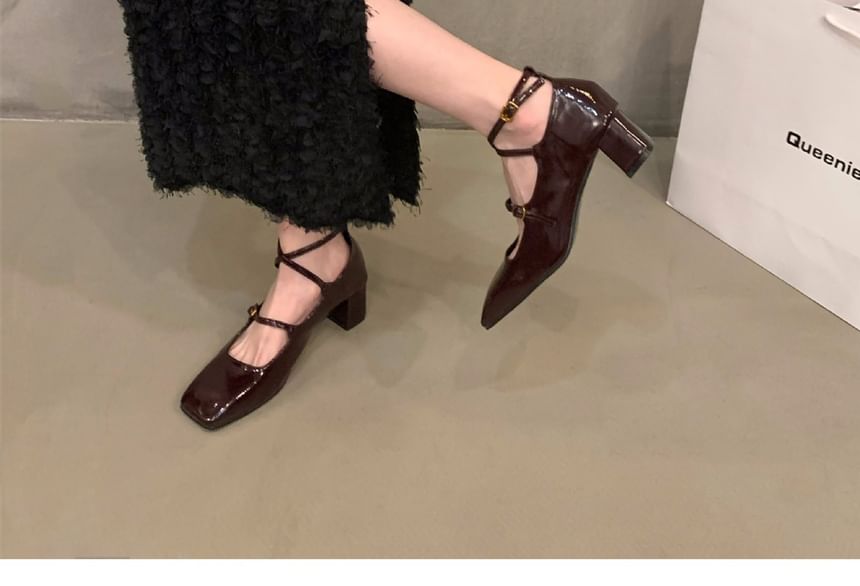 Sample Chunky Heel Square-Toe Mary Jane Shoes