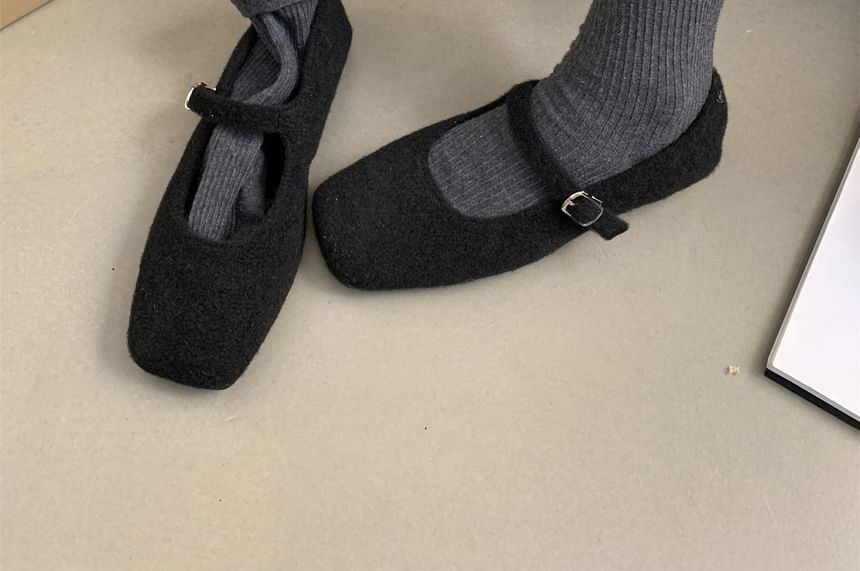 Sample Square-Toe Mary Jane Flats