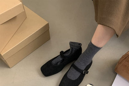 Sample Square-Toe Mary Jane Flats