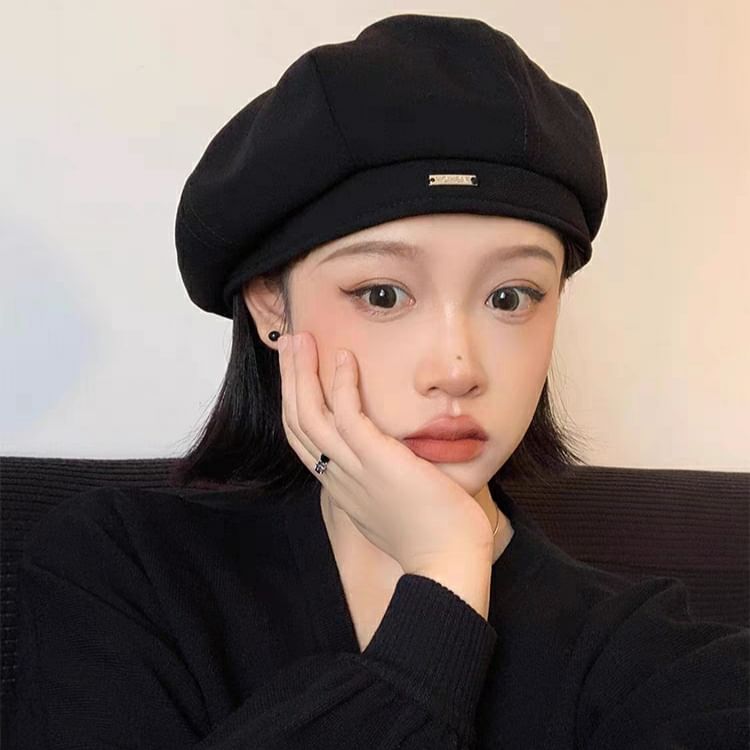 Wool Blend Applique Beret