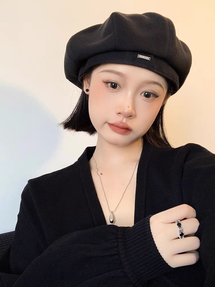 Wool Blend Applique Beret