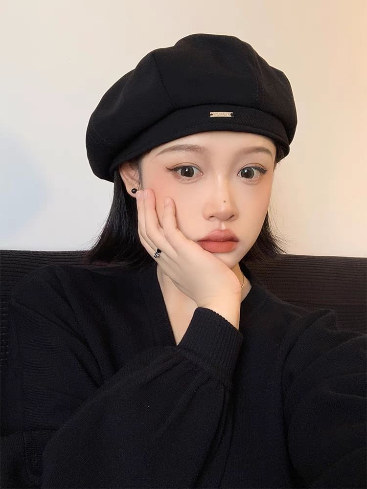 Wool Blend Applique Beret