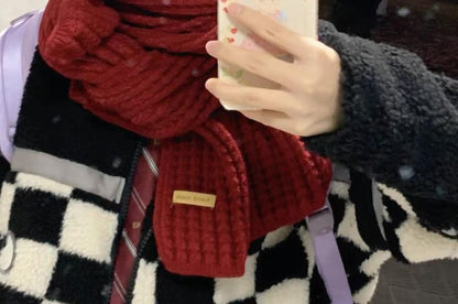 Knit Plain Cable Scarf