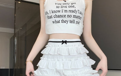 A-Line Tiered Skirt High Bow Rise Mini