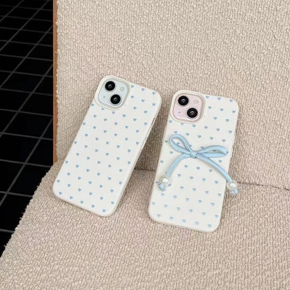 Leather Faux Heart Case / Set Decoration Adhesive Bow Phone