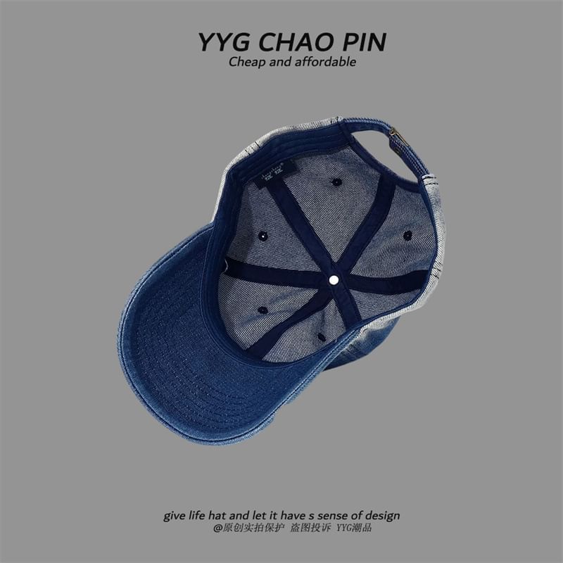 Tie Baseball Cap Dye Denim