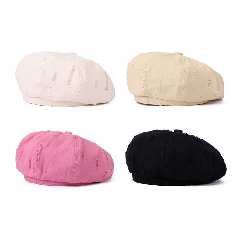 Plain Distressed Beret