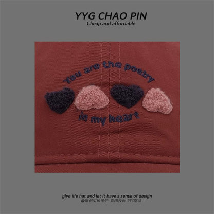 Baseball Cap Heart Embroidered